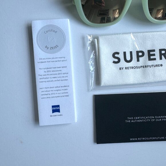 Super by Retrosuperfuture Silver Mirrored & Mint Sunglasses - Picture 8 of 8
